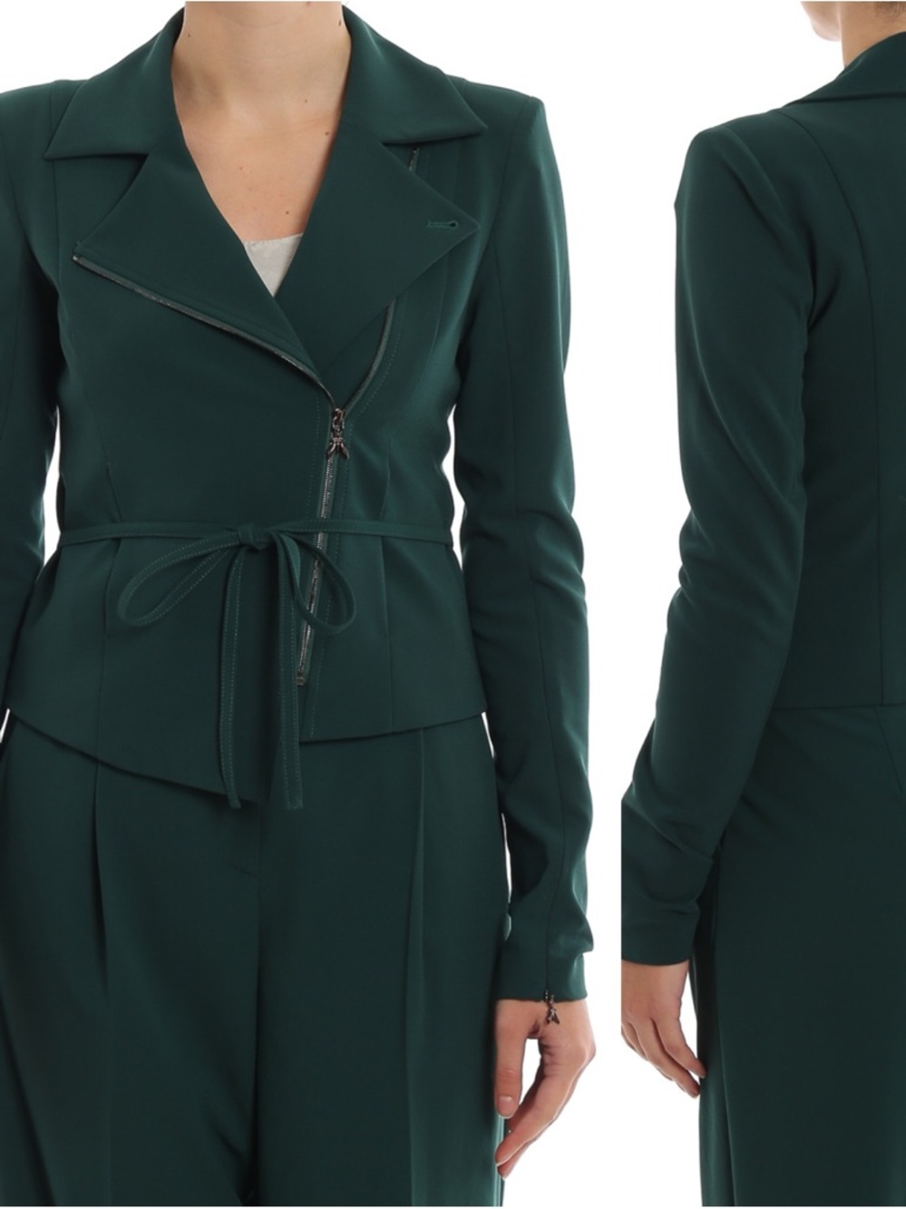 Patrizia Pepe Green Lightweight Long Sleeve Zip Belt Blazer IT 40 US XS (2)